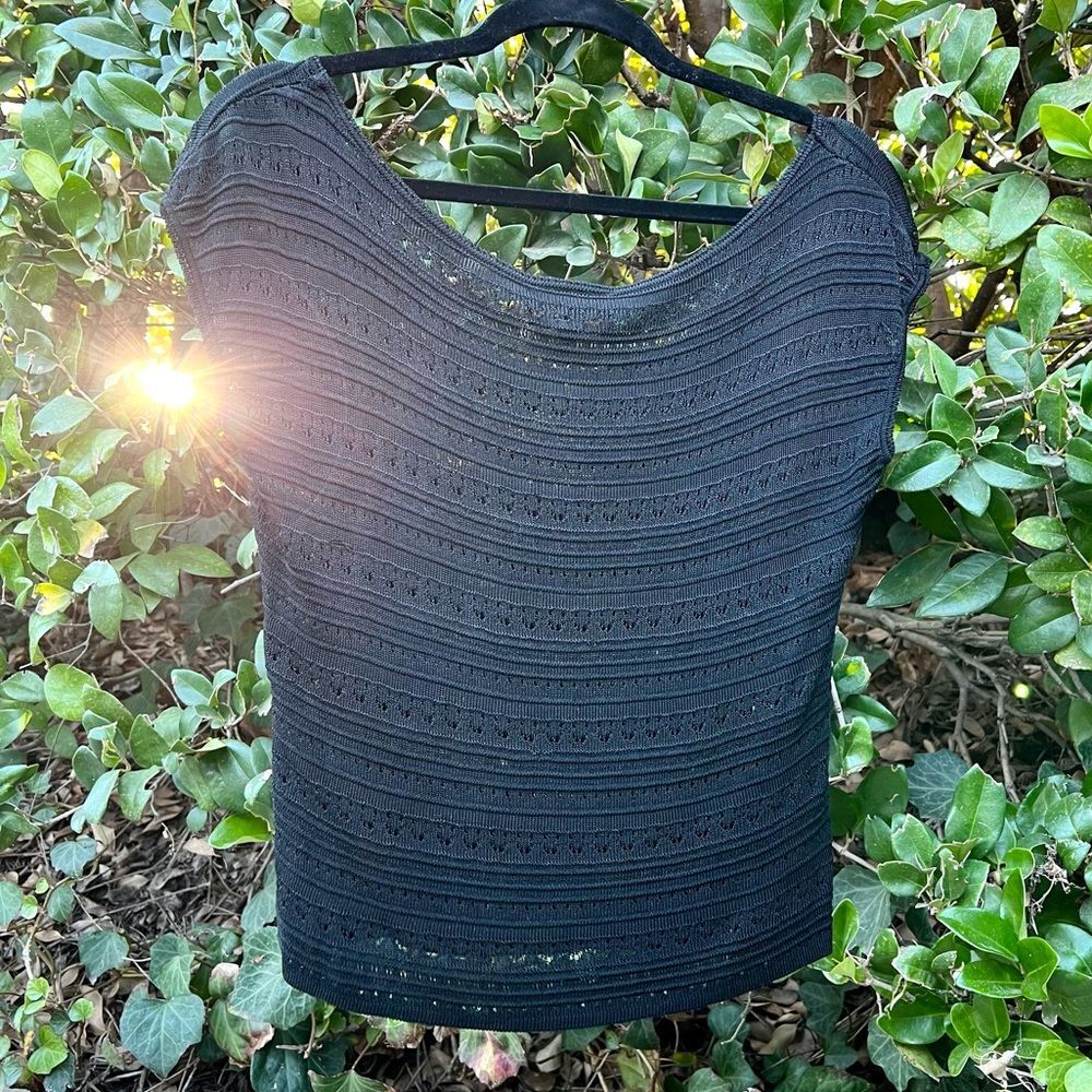 Fendi Crochet Black Top Women’s Small Medium Vintage Knit - Picture 4 of 7
